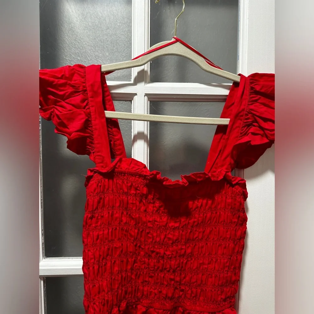 Meraki Smocked Red Top - Picture 6 of 7